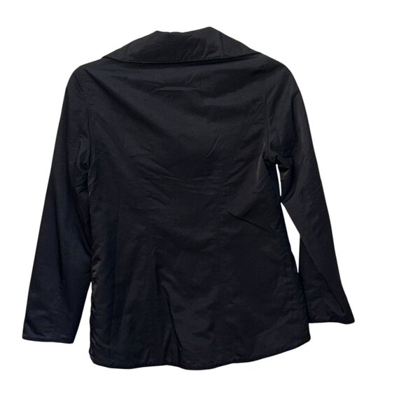 Eileen Fisher Soft Shell Wide Collar‎ Snap Front Jacket Nylon Fleece Lined XS - Picture 4 of 7